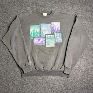 Vintage 1999 Chicago Skyline Sweatshirt Mens XL Grey Graphic Crewneck USA Made